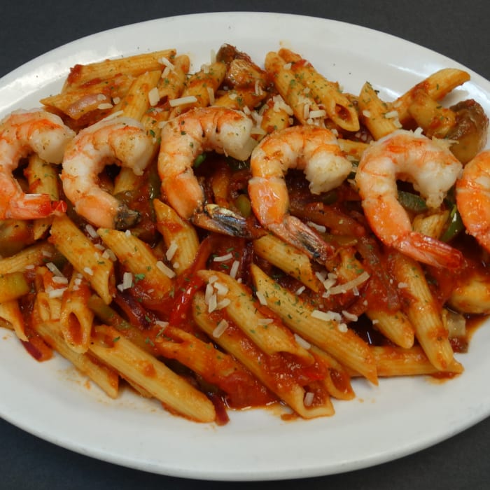 Shrimp and Peppers Rustica.