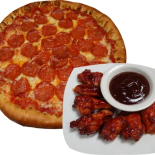 #2 One Large Cheese Pizza & 7 pcs Wings