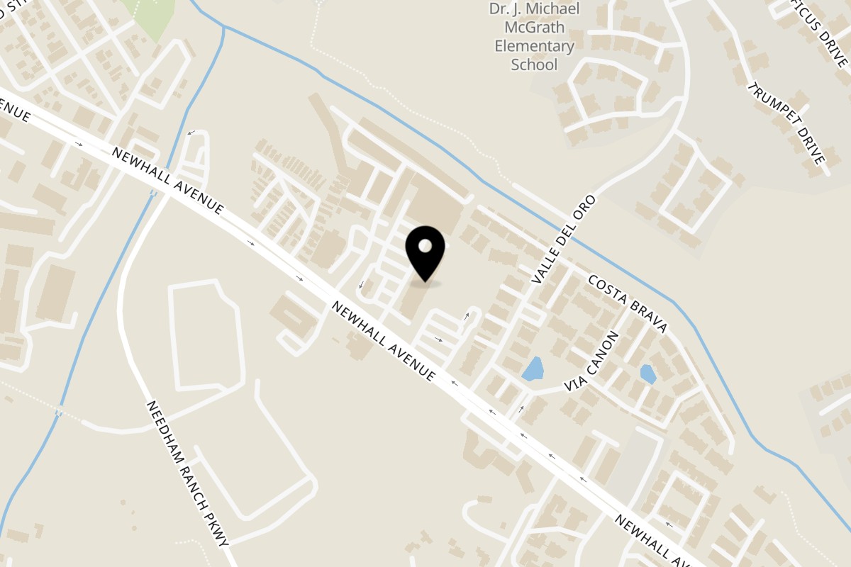 Map showing the location of Di Marco's Pizza Newhall on 23758 Newhall Ave in Newhall